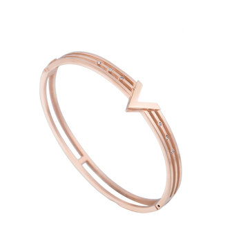 ARMBAND STAINLESS STEEL Kleur Ros&eacute; Goud - &#039;V&#039; Bangle