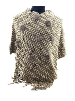 Donker Taupe poncho