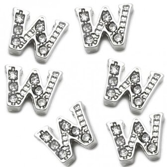 10 pieces Floating Charm letter W