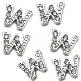 10 Stuks Floating Charm letter W