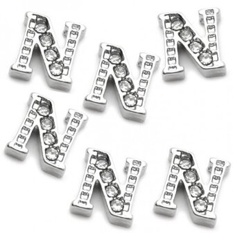 10 Stuks Floating Charm letter N