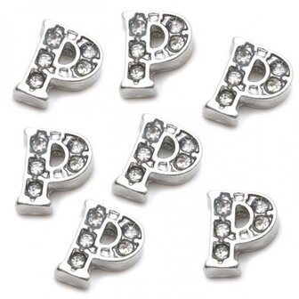 10 Stuks Floating Charm letter P