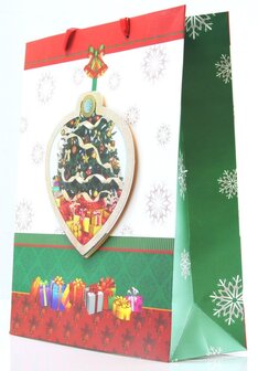 Kersttasjes, 26x32x10cm 12stuks, BxHxD  prijs per 12 stuks