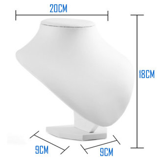 Display Hals Lederlook wit 18 cm hoog