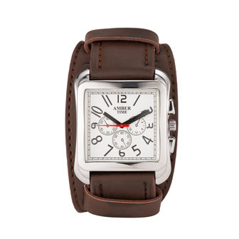 Leren Horloge - Dikke Band - 5cm Breed - Bruin