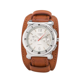 Leren Horloge - Dikke Band - 5cm Breed - Bruin