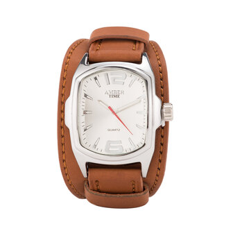 Leren Horloge - Dikke Band - 5cm Breed - Bruin