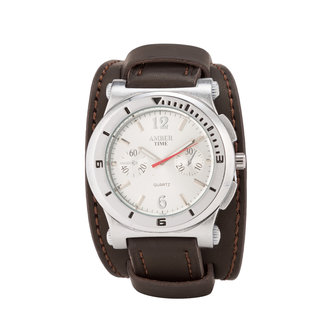 Leren Horloge - Dikke Band - 5cm Breed - Bruin