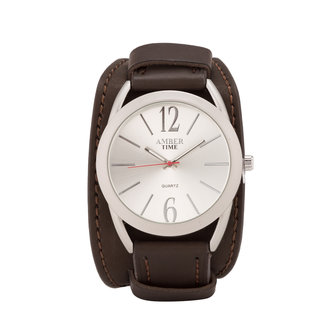 Leren Horloge - Dikke Band - 5cm Breed - Bruin