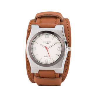 Leren Horloge - Dikke Band - 5cm Breed - Bruin