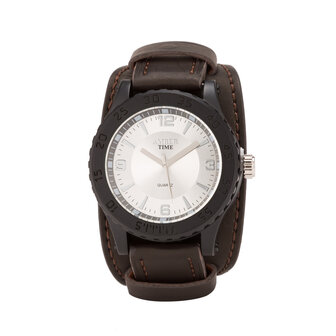 Leren Horloge - Dikke Band - 5cm Breed - Bruin