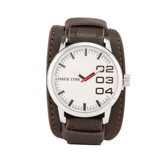 Leren Horloge - Dikke Band - 5cm Breed - Bruin