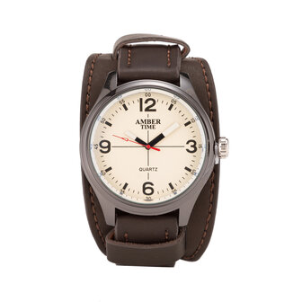 Leren Horloge - Dikke Band - 5cm Breed - Bruin