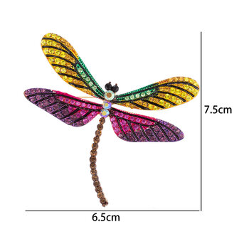 Vlinder Speld-Broche met Gekleurde Zirkonia 