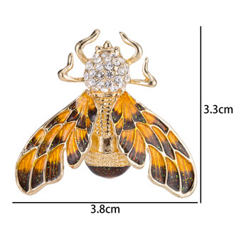 Vlinder Speld-Broche met Gekleurde Zirkonia 