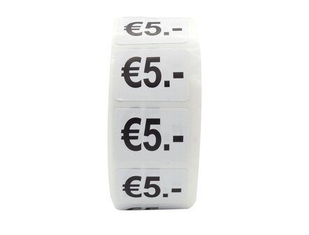 Prijs stickers &euro;5 500 stk - 2 cm Breed x 1,5 cm Hoog
