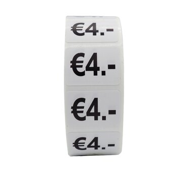 Prijs stickers &euro;4 500 stk - 2 cm Breed x 1,5 cm Hoog