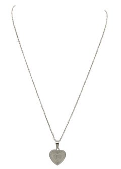 RVS Letter L Ketting met Hartje - Zilver Kleur