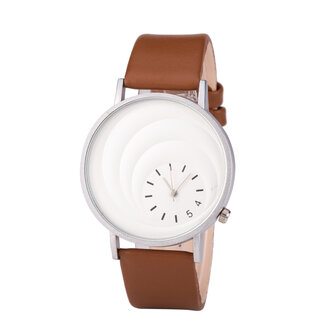 Leren Dames Horloge - Bruin &amp; Zilver