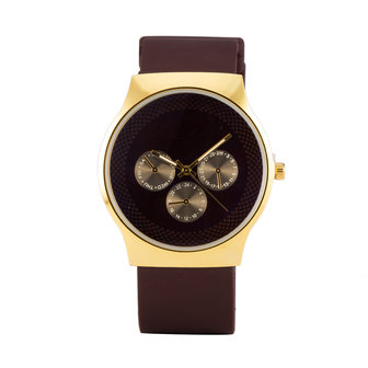 Quartz Horloge (35mm) - Bruin &amp; Goud