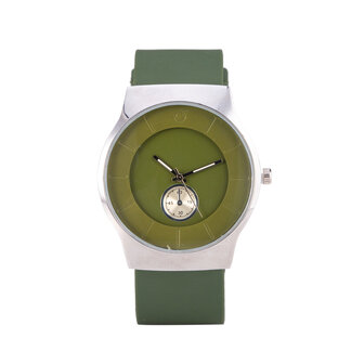 Quartz Horloge - Groen &amp; Zilver