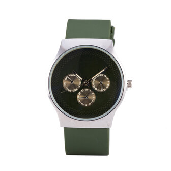 Quartz Horloge - Groen &amp; Zilver