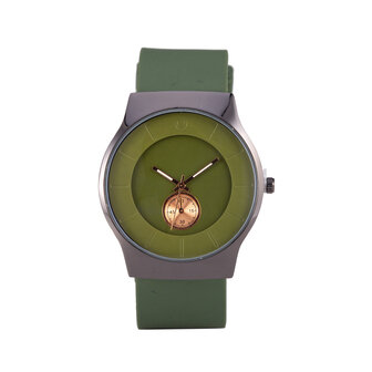 Quartz Horloge - Groen &amp; Zwart