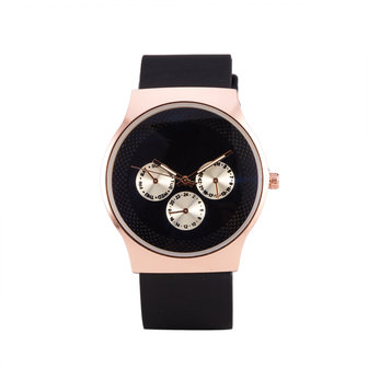 Quartz Watch - Black &amp; Ros&eacute;