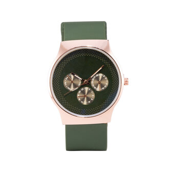 Quartz Horloge - Groen &amp; Ros&eacute;