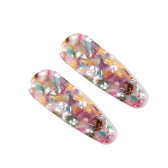 2x Triangular Hair Clip with Golden Clip - Multi Color