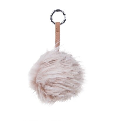 BAG-KEYCHAIN FLUFF BALL PINK