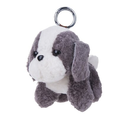 Puppy Sleutelhanger / Tashanger 16cm Groot - Grijs & Wit