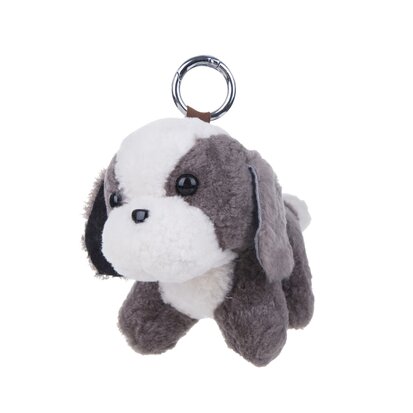 Puppy Sleutelhanger / Tashanger 16cm Groot - Grijs & Wit