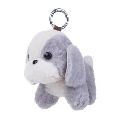 Puppy Sleutelhanger / Tashanger 16cm Groot - Licht Grijs & Wit