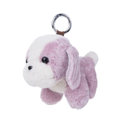 Puppy Sleutelhanger / Tashanger 16cm Groot - Roze &  Wit