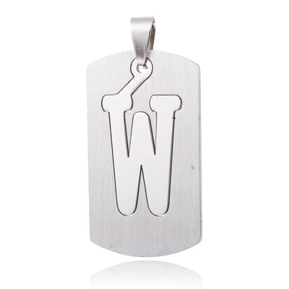 Pendant Letter W STAINLESS STEEL