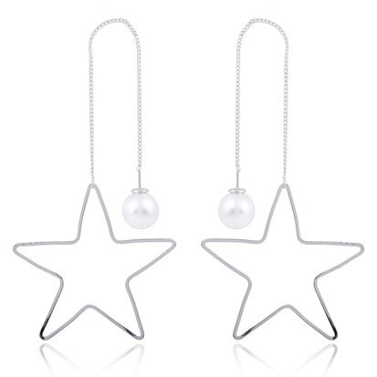 EARRING WITH LARGE STAR & PEARL