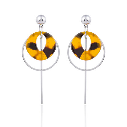 EARRING WITH ROUND ABSTRACT