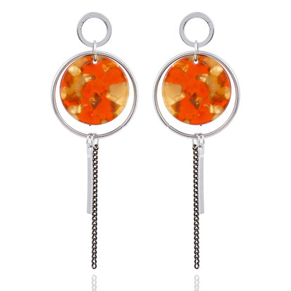 OORBEL MET RONDE ABSTRACT & KETTING