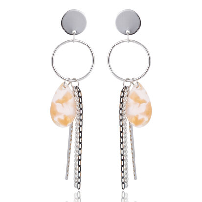 OORBEL MET DRUPPEL ABSTRACT & KETTING