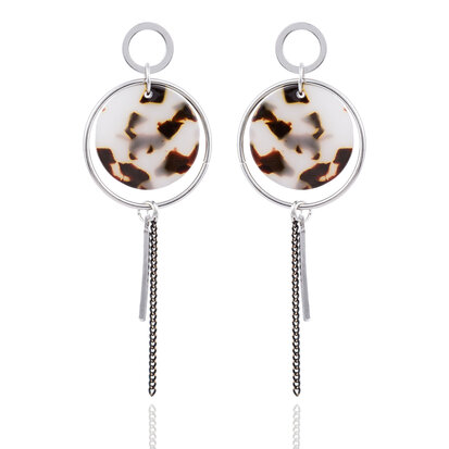 OORBEL MET RONDE ABSTRACT & KETTING