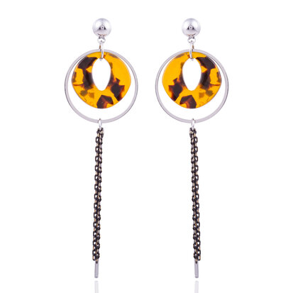 OORBEL MET RONDE ABSTRACT & KETTING