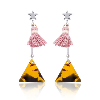 OORBEL MET ABSTRACT TRIANGLE & TASSEL