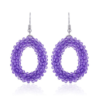 EARRING OF FACET GLASS BEADS