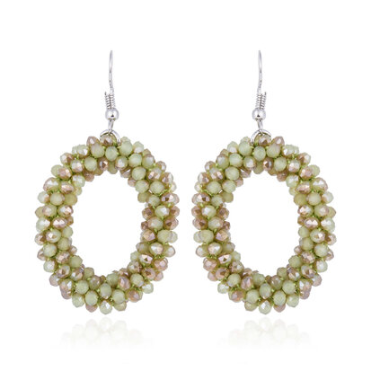EARRING OF FACET GLASS BEADS