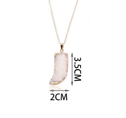 Statement Ketting met marmer look pendant 