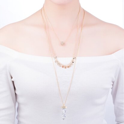 Statement Ketting - Marmer Look Pendant 