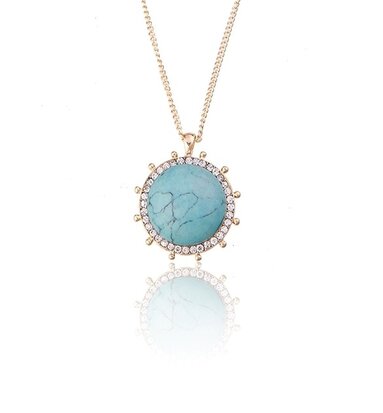 Statement Ketting - Sun Marmer Look Pendant 