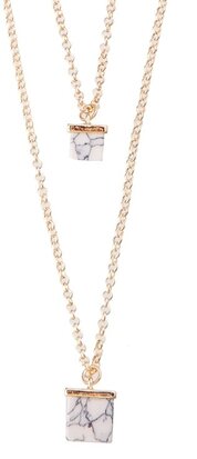 Statement Ketting - Marmer Look Pendant 