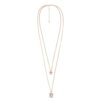 Statement Ketting - Marmer Look Pendant 